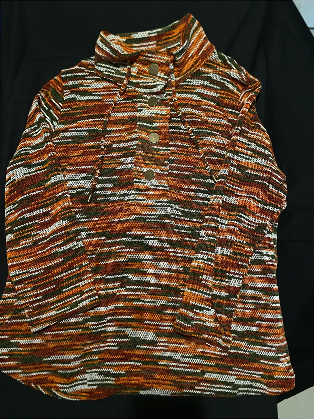 Ruby Rd. Multicolor Striped Turtleneck Sweater - Rust & Olive